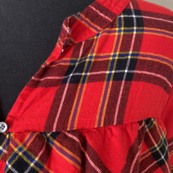 JCrew flannel with ruffle detail. - Picture 2 of 5